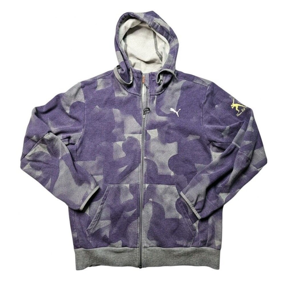 Rare Puma Usain Bolt Full Zip Hoodie Men's Size Medium Purple